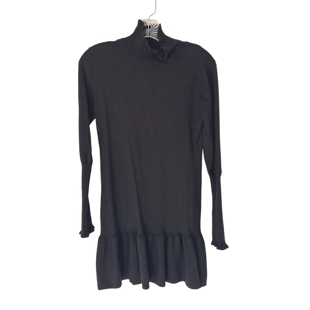Sundays Andes‎ Mini Sweater Dress Black Turtleneck Minimalist Feminine Medium